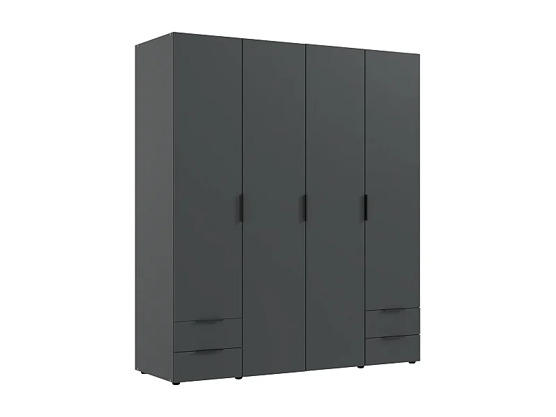 Armoire, placard garde-robe coloris graphite  - Longueur 160 x Hauteur 185 x Profondeur 54 cm 