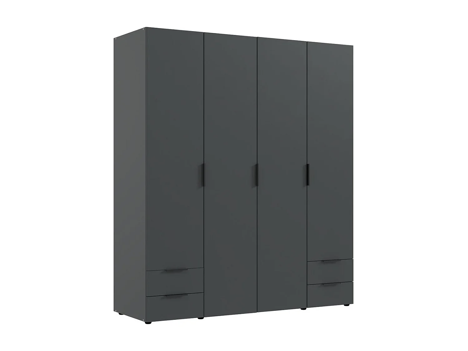 Armoire, placard garde-robe coloris graphite  - Longueur 160 x Hauteur 185 x Profondeur 54 cm 