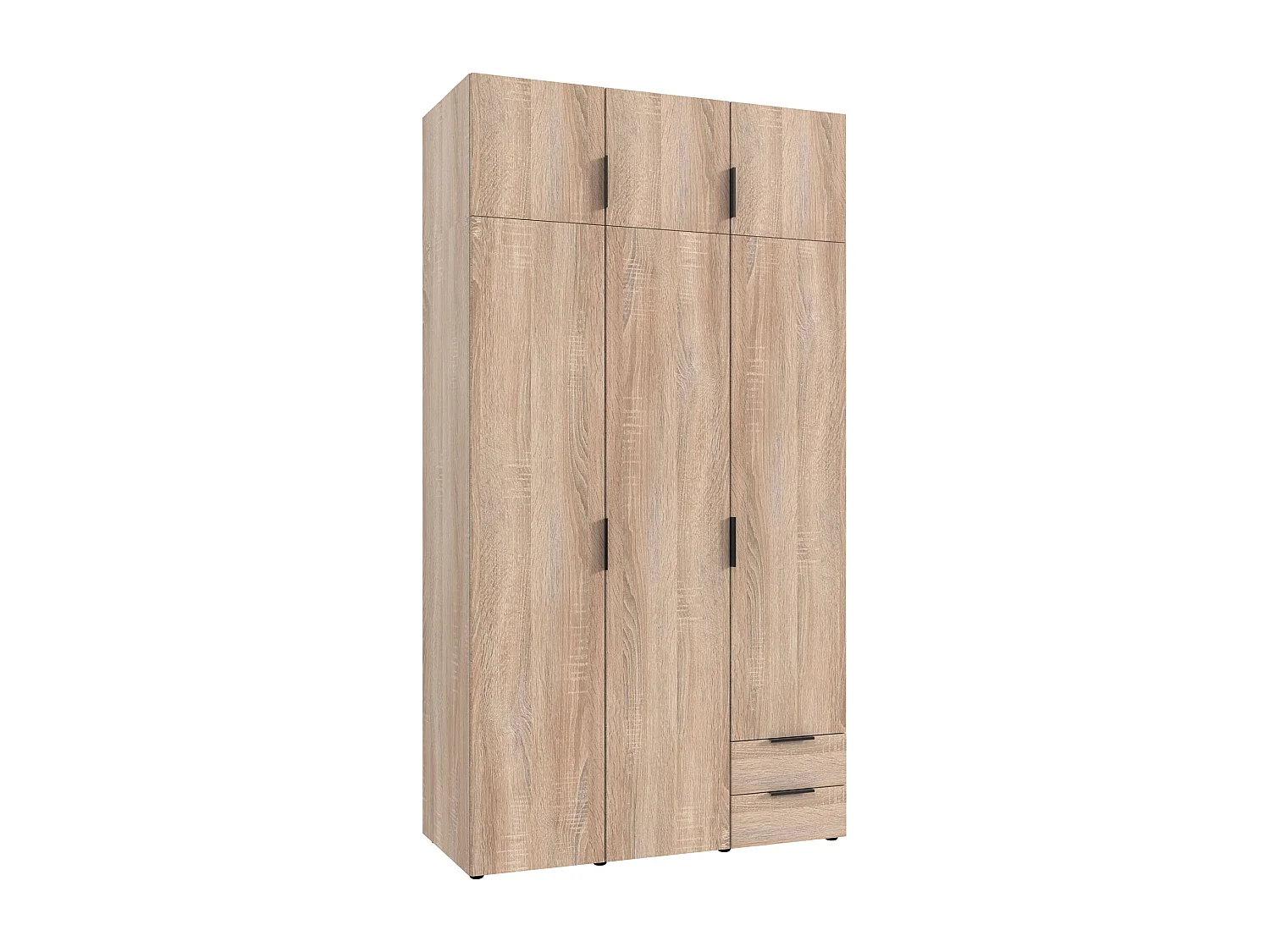 Armoire de rangement, placard de rangement en bois mélamine coloris Imitation chêne - Longueur 120 x Hauteur 225 x Profondeur 54 cm 