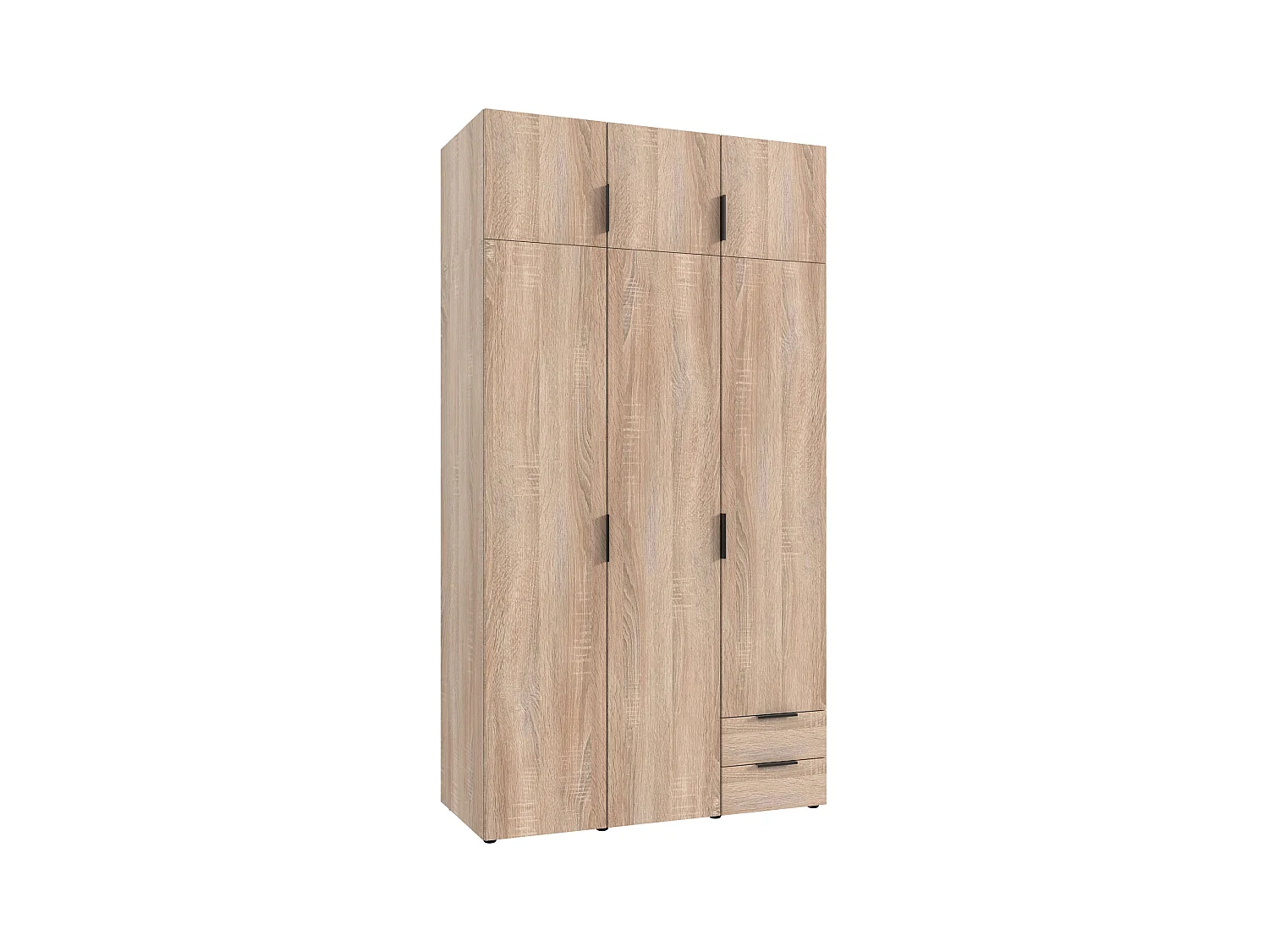 Armoire de rangement, placard de rangement en bois mélamine coloris Imitation chêne - Longueur 120 x Hauteur 225 x Profondeur 54 cm 