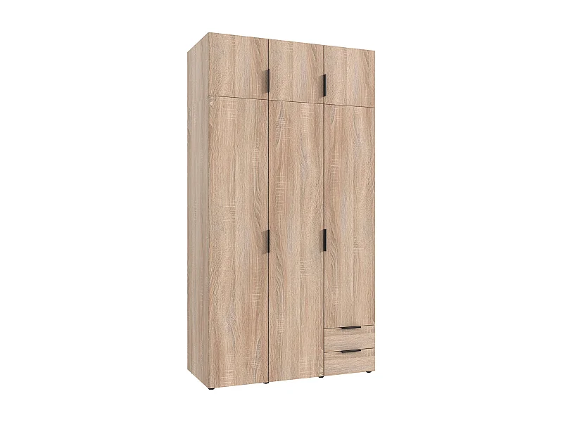 Armoire de rangement, placard de rangement en bois mélamine coloris Imitation chêne - Longueur 120 x Hauteur 225 x Profondeur 54 cm 