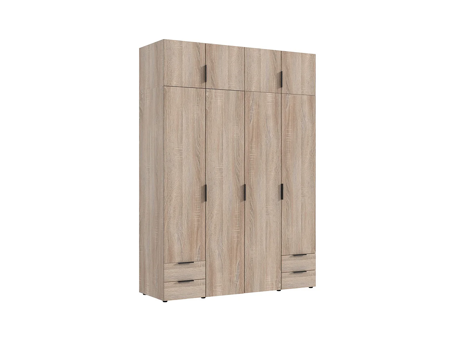Armoire de rangement, placard de rangement en bois mélamine coloris Imitation chêne - Longueur 160 x Hauteur 225 x Profondeur 54 cm 