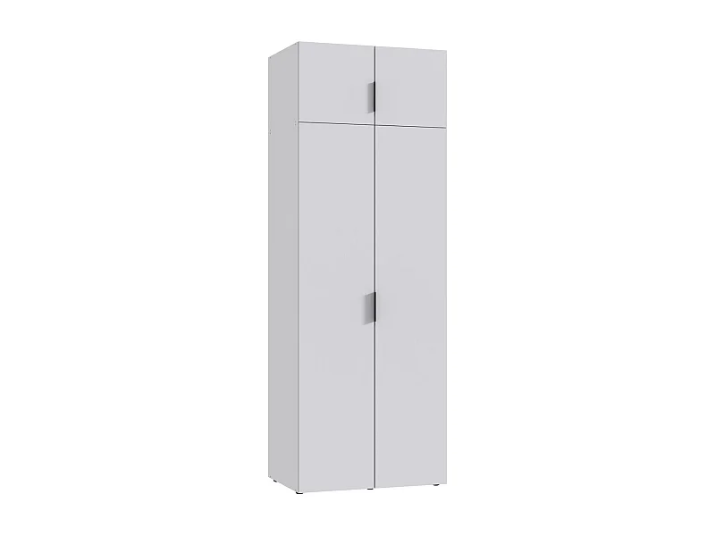 Armoire de rangement, placard de rangement en bois mélamine coloris Blanc - Longueur 80 x Hauteur 225 x Profondeur 54 cm 