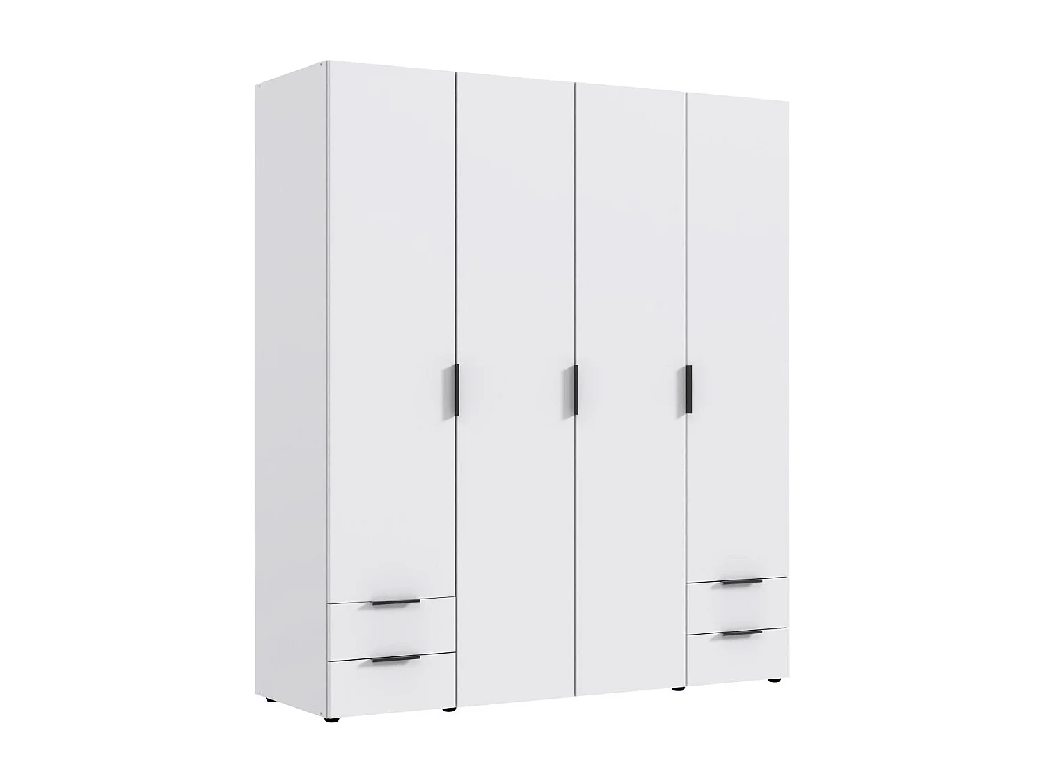 Armoire, placard garde-robe coloris Blanc - Longueur 160 x Hauteur 185 x Profondeur 54 cm 