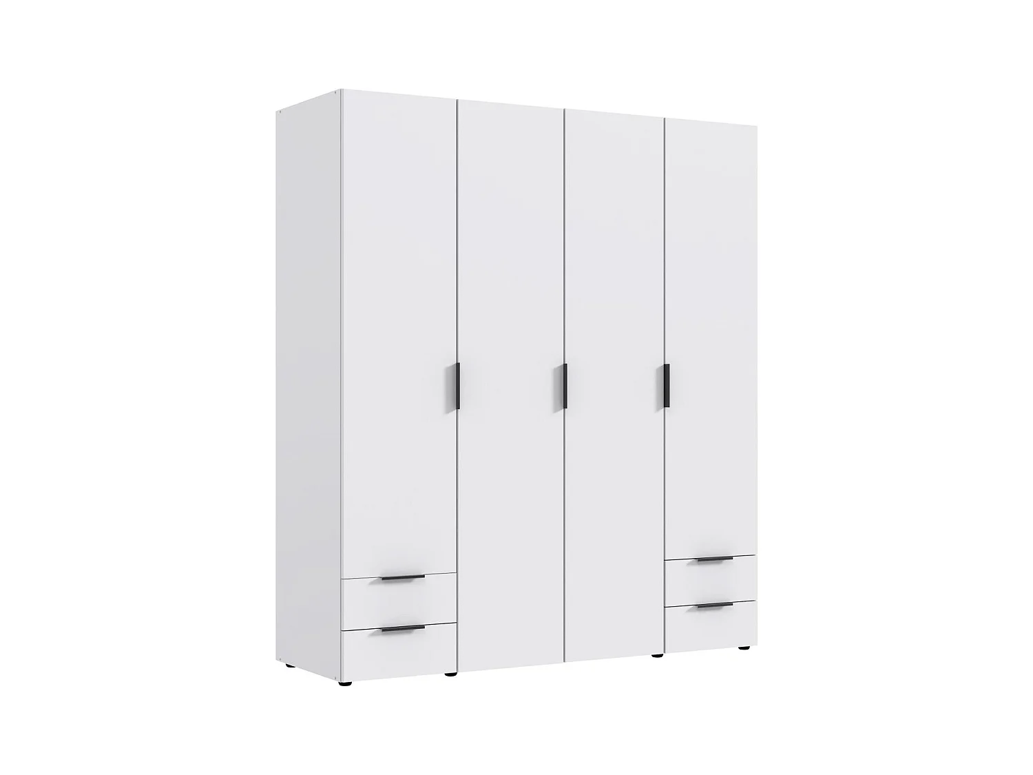 Armoire, placard garde-robe coloris Blanc - Longueur 160 x Hauteur 185 x Profondeur 54 cm 