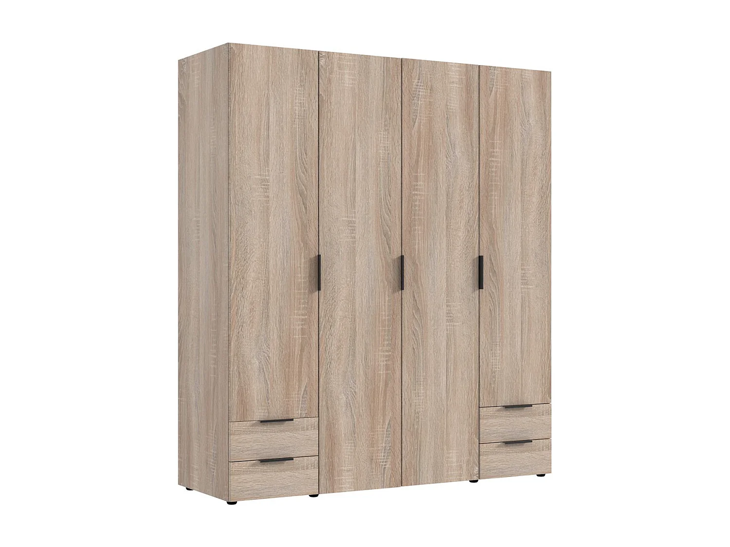 Armoire, placard garde-robe coloris imitation chêne  - Longueur 160 x Hauteur 185 x Profondeur 54 cm 