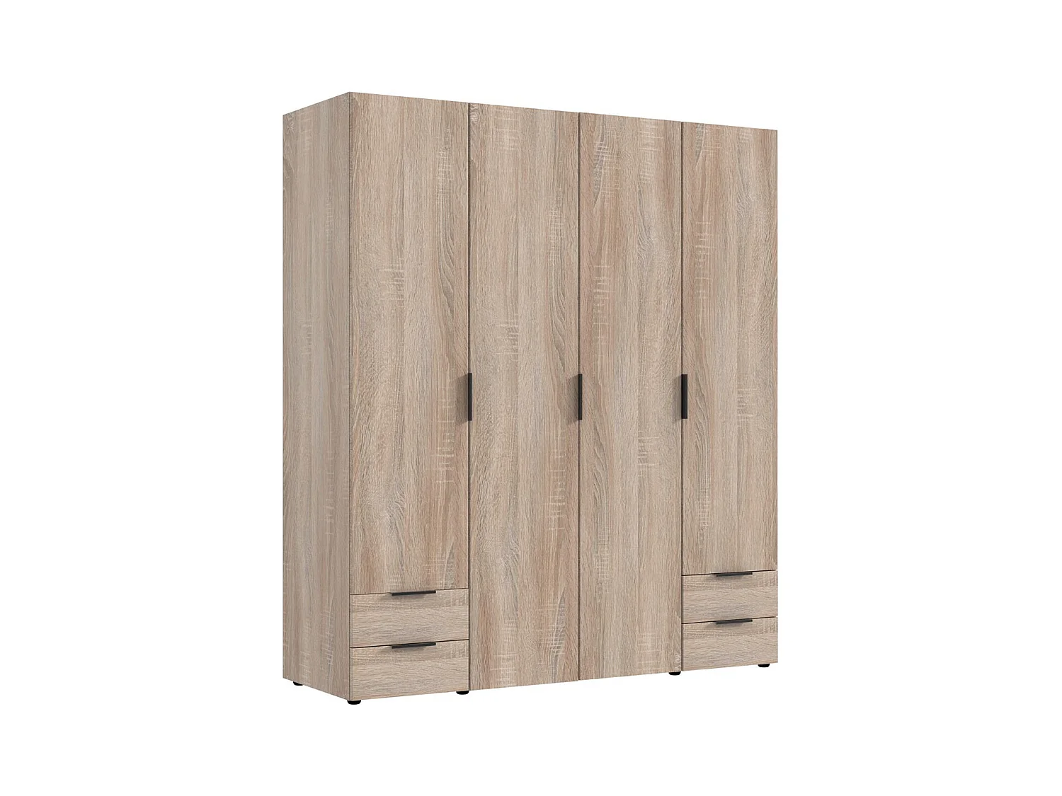 Armoire, placard garde-robe coloris imitation chêne  - Longueur 160 x Hauteur 185 x Profondeur 54 cm 