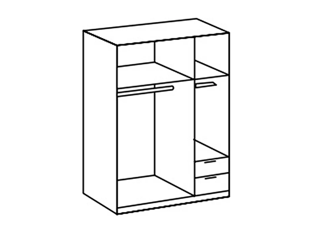 Armoire, placard garde-robe coloris graphite - Longueur 120 x Hauteur 185 x Profondeur 54 cm 