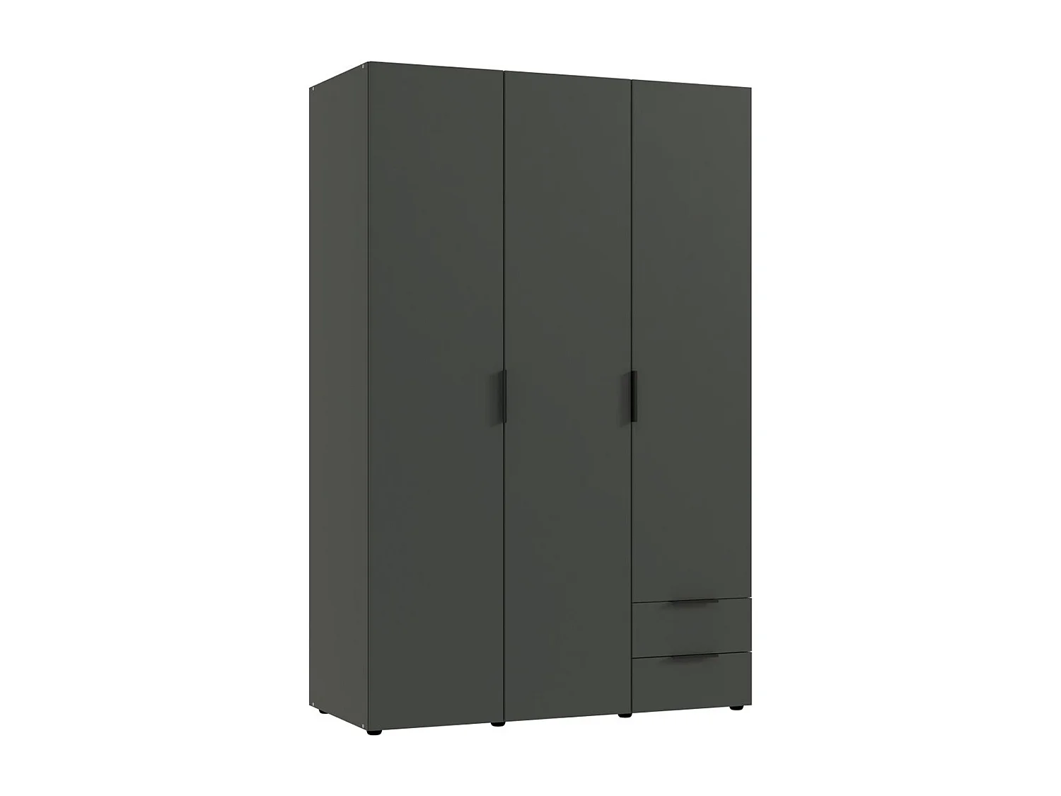 Armoire, placard garde-robe coloris graphite - Longueur 120 x Hauteur 185 x Profondeur 54 cm 