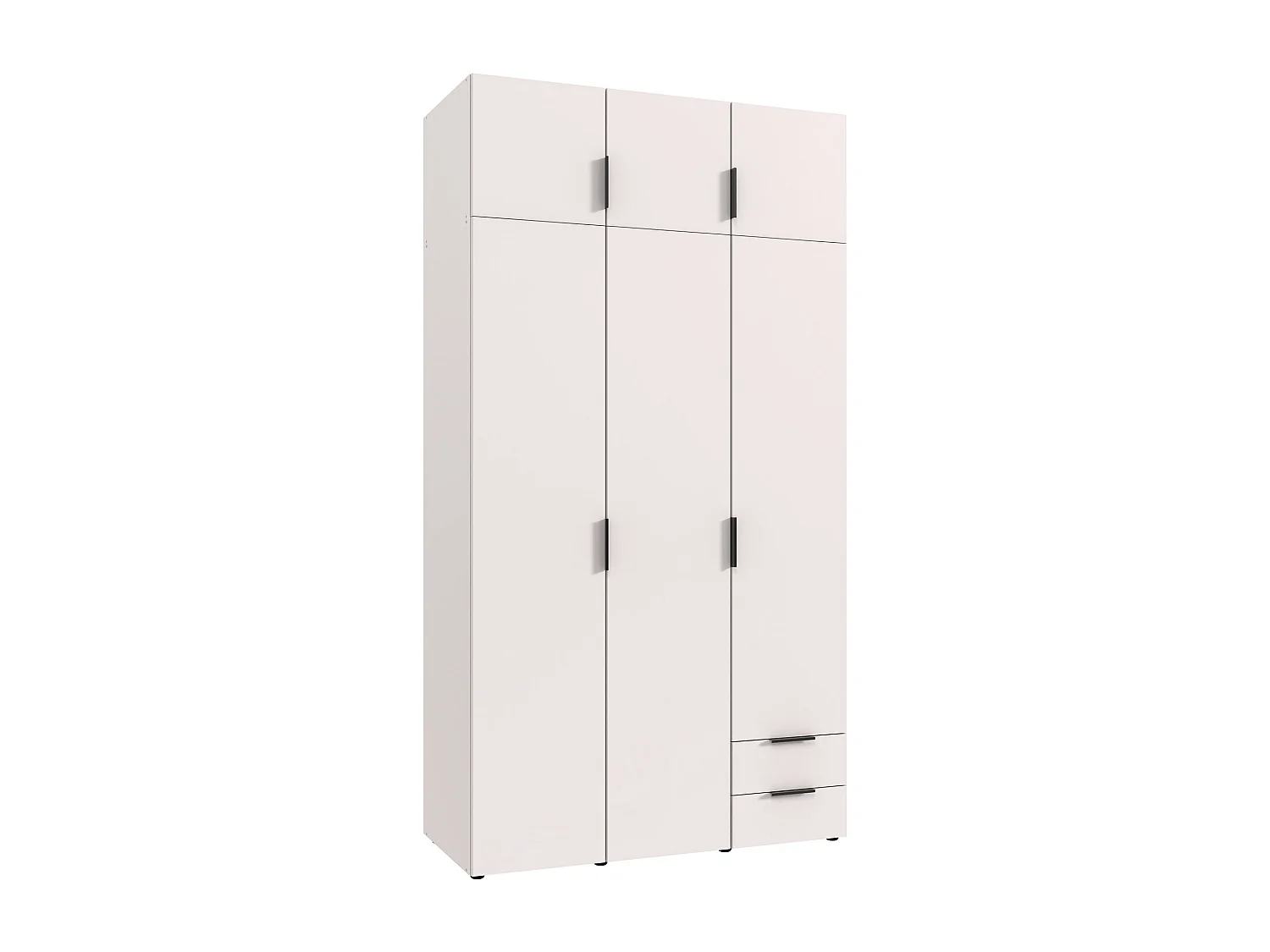 Armoire de rangement, placard de rangement en bois mélamine coloris Blanc - Longueur 120 x Hauteur 225 x Profondeur 54 cm 