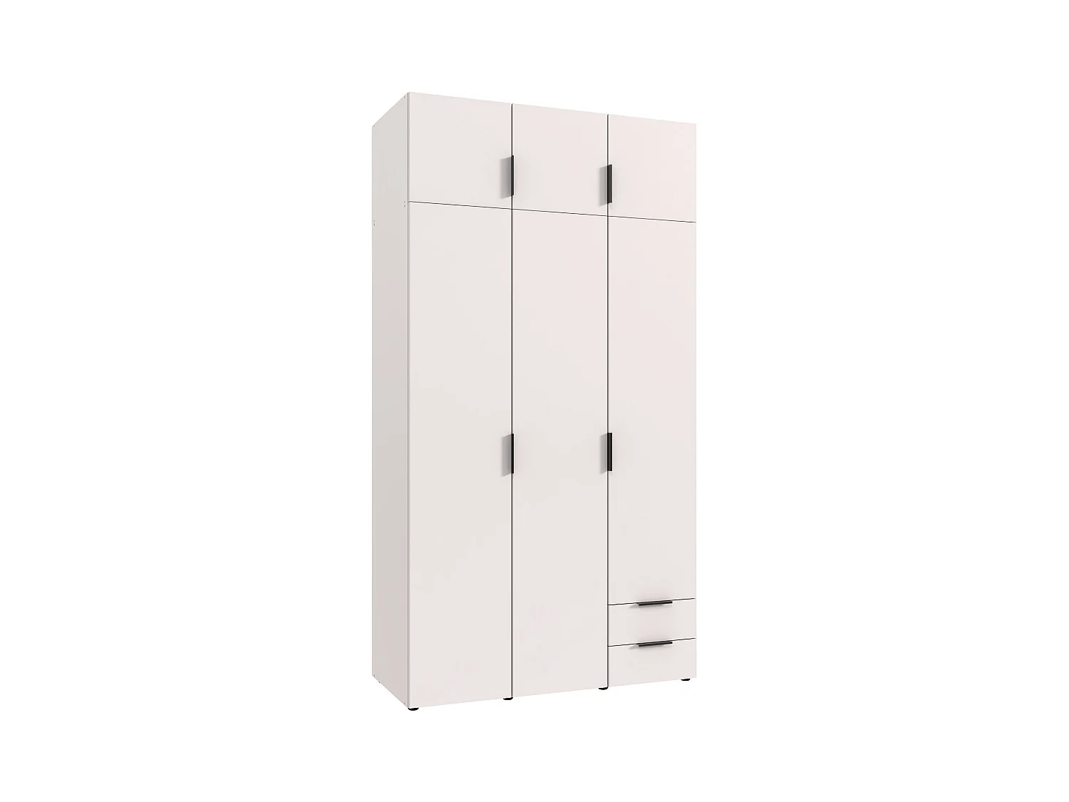 Armoire de rangement, placard de rangement en bois mélamine coloris Blanc - Longueur 120 x Hauteur 225 x Profondeur 54 cm 