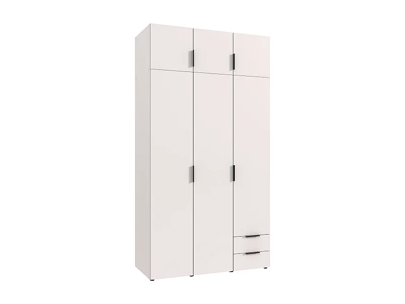 Armoire de rangement, placard de rangement en bois mélamine coloris Blanc - Longueur 120 x Hauteur 225 x Profondeur 54 cm 