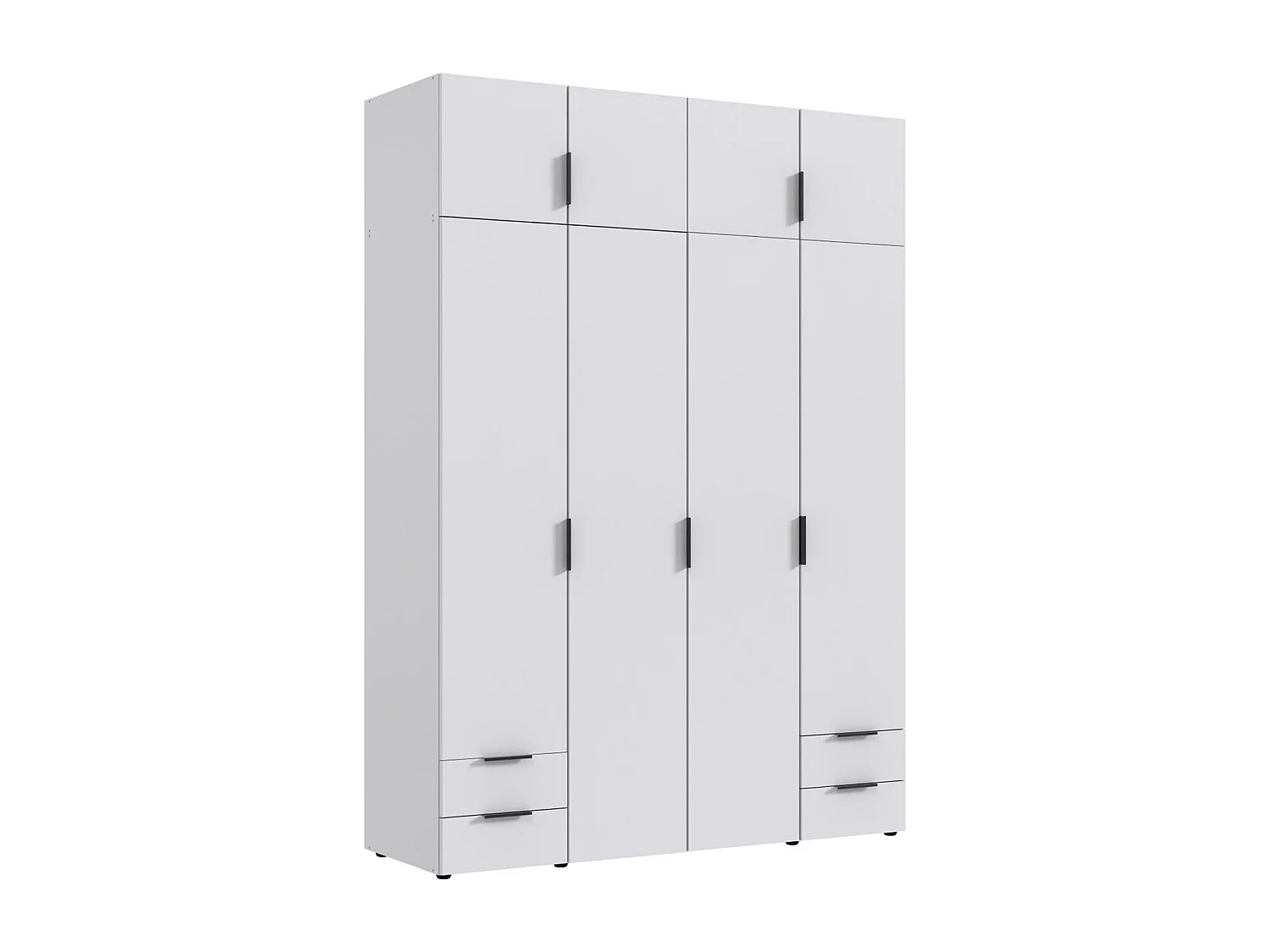 Armoire de rangement, placard de rangement en bois mélamine coloris Blanc  - Longueur 160 x Hauteur 225 x Profondeur 54 cm 