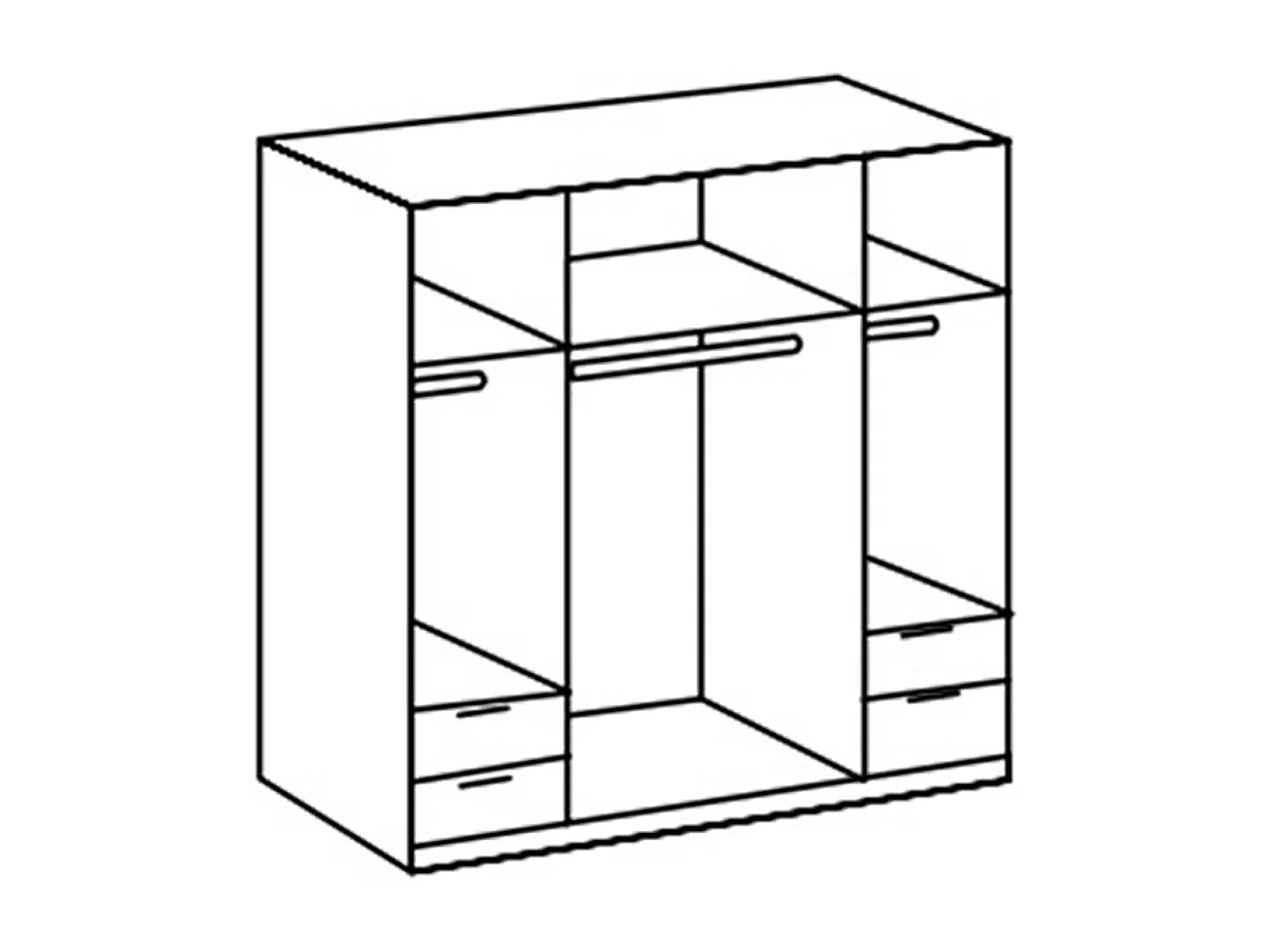 Armoire de rangement, placard de rangement en bois mélamine coloris Blanc  - Longueur 160 x Hauteur 225 x Profondeur 54 cm 