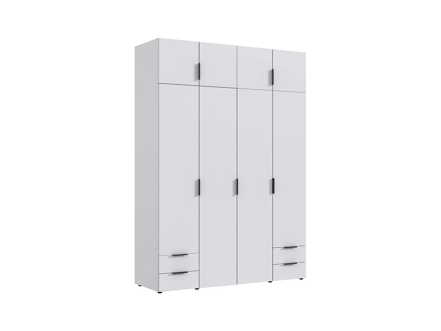 Armoire de rangement, placard de rangement en bois mélamine coloris Blanc  - Longueur 160 x Hauteur 225 x Profondeur 54 cm 