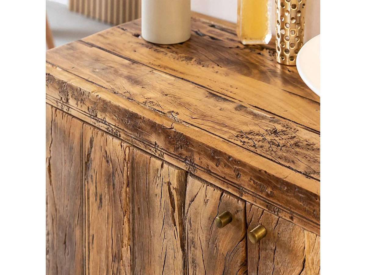 Petit meuble sous vasque en bois recyclé Naël