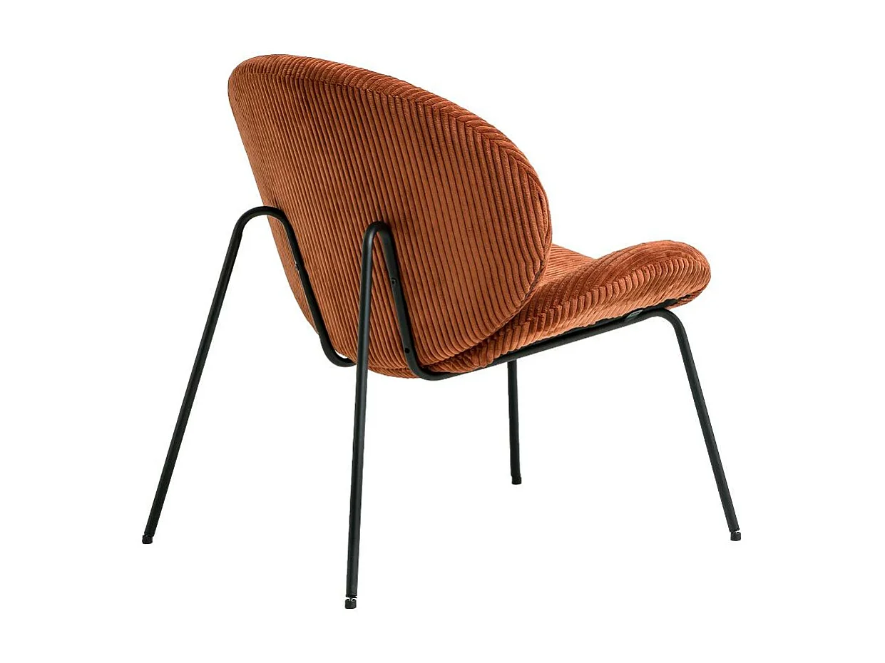 Fauteuil en velours terracotta Dorian