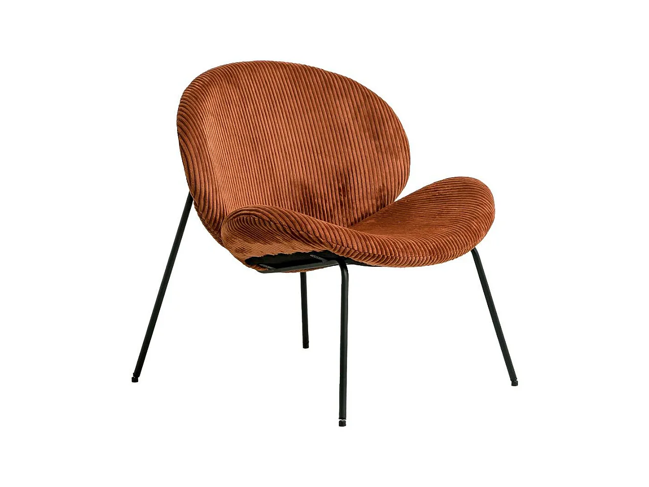 Sillón de terciopelo terracota Kanoa con almacenamiento integrado para una decoración elegante y práctica