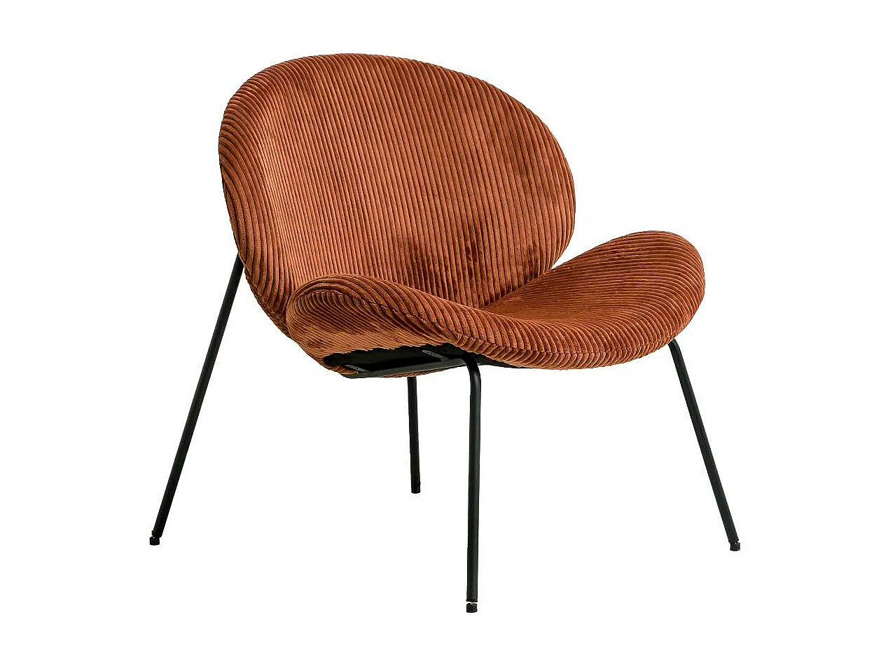 Fauteuil en velours terracotta Dorian