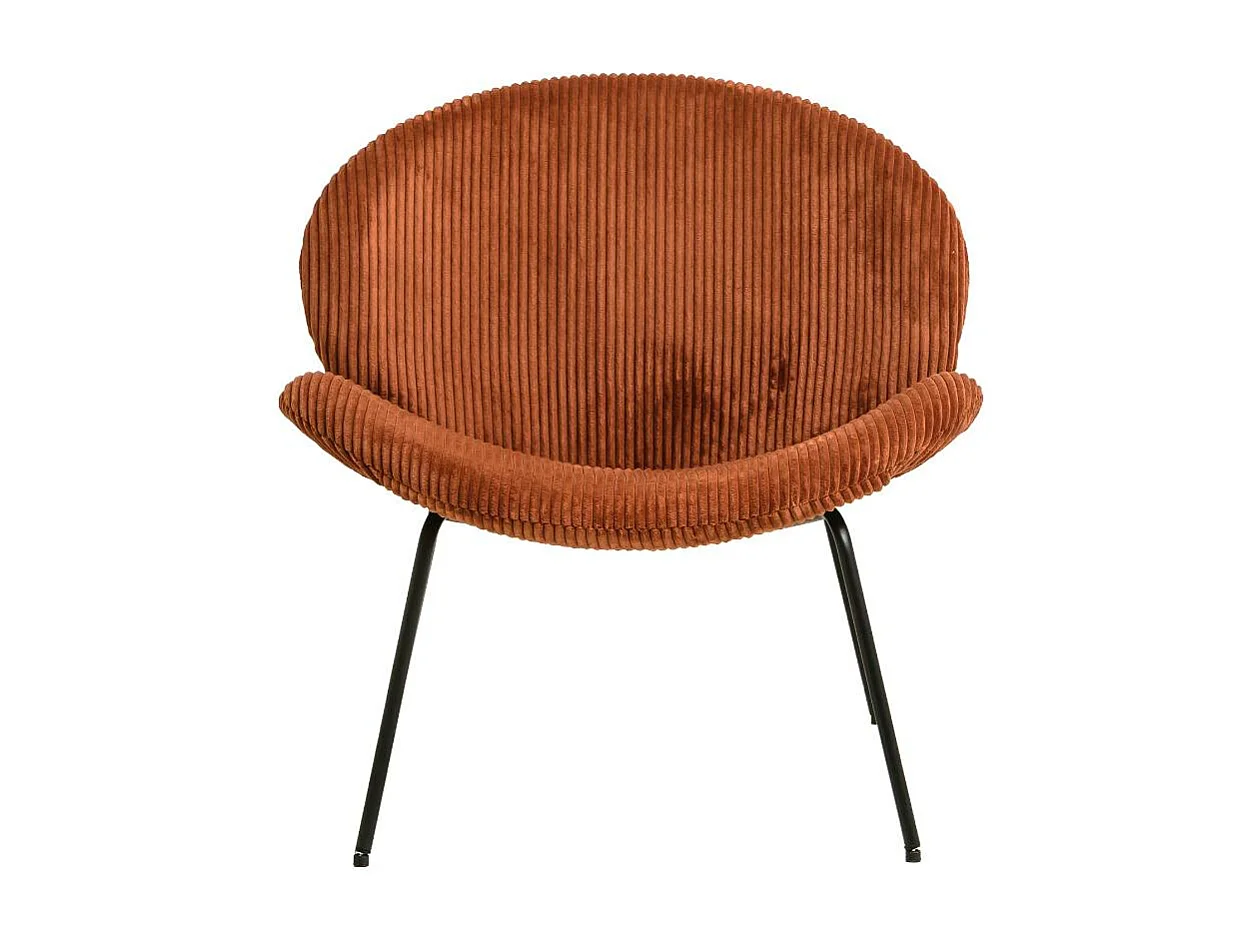 Fauteuil en velours terracotta Dorian