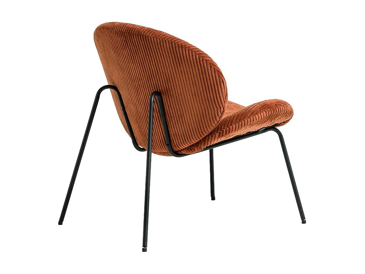 Fauteuil en velours terracotta Dorian