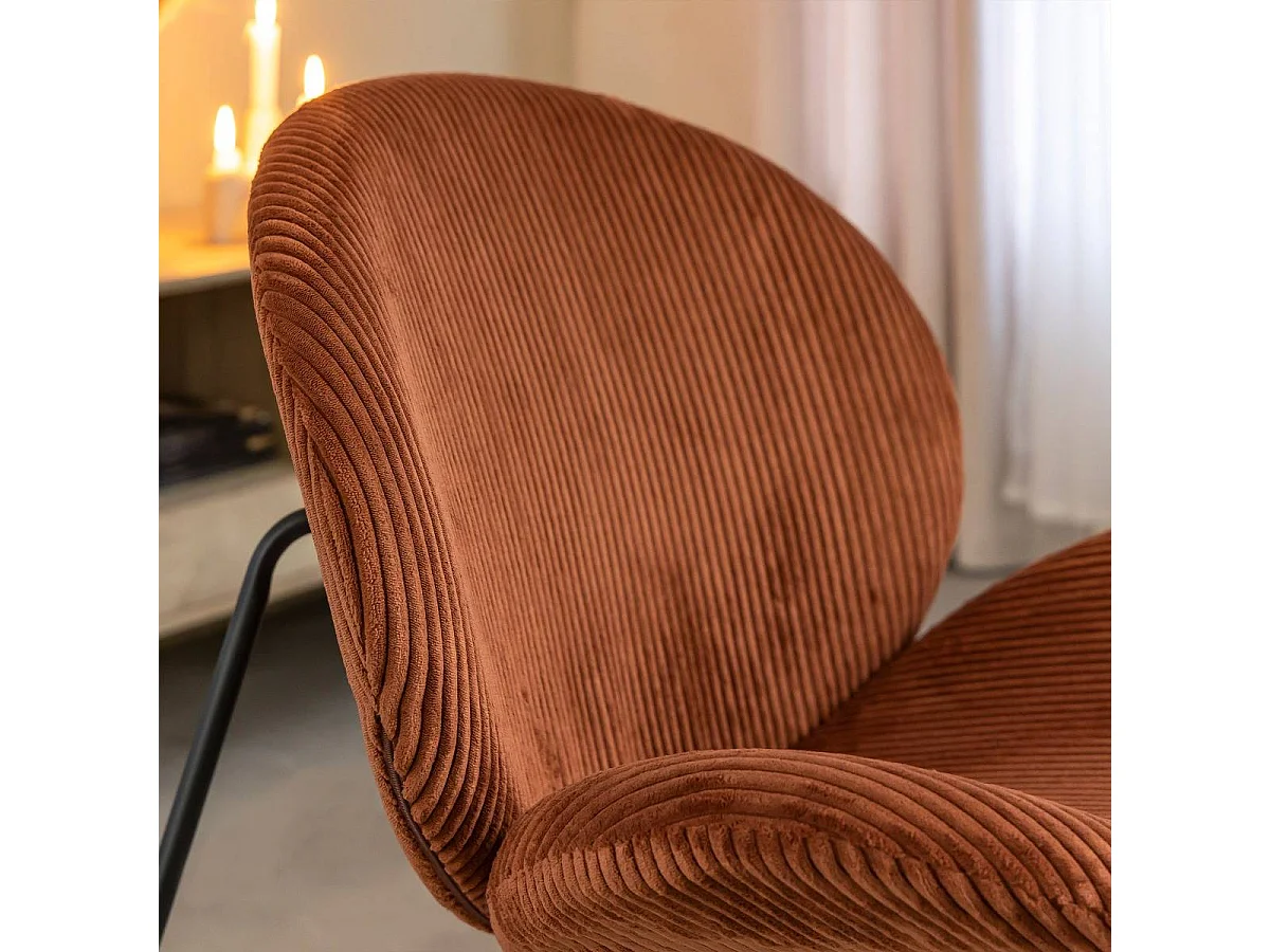 Fauteuil en velours terracotta Dorian