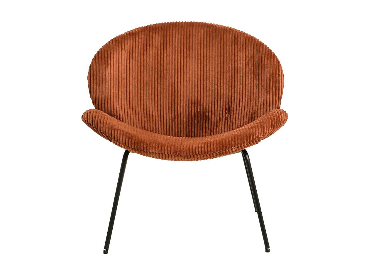 Fauteuil en velours terracotta Dorian