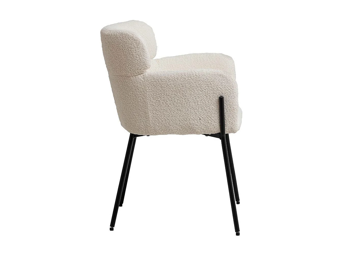 Juego de 2 sillones de bouclé blanco Kanoa con reposabrazos