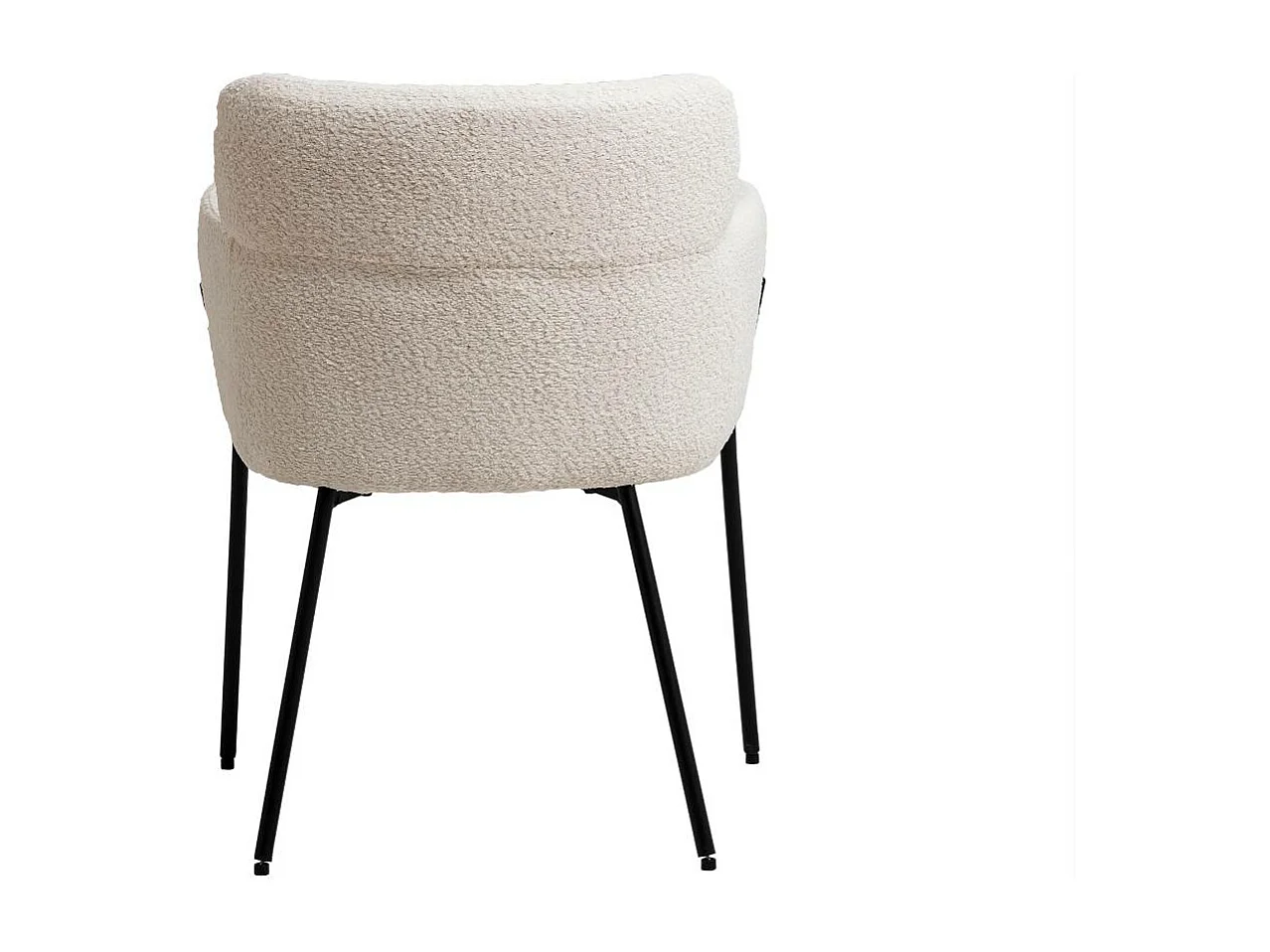 Juego de 2 sillones de bouclé blanco Kanoa con reposabrazos