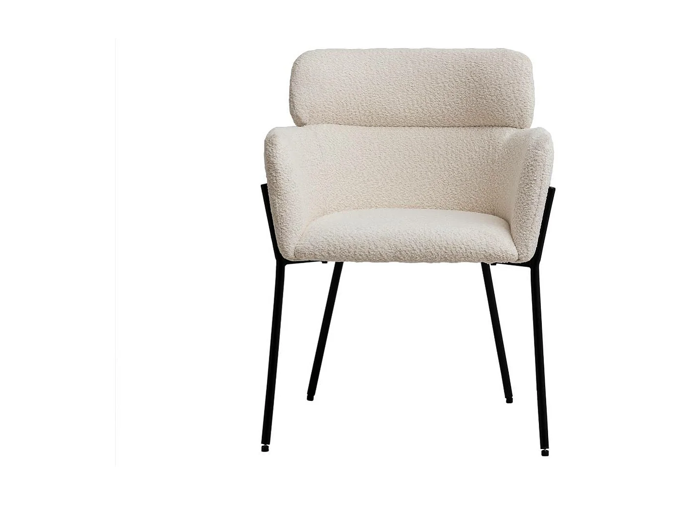 Juego de 2 sillones de bouclé blanco Kanoa con reposabrazos