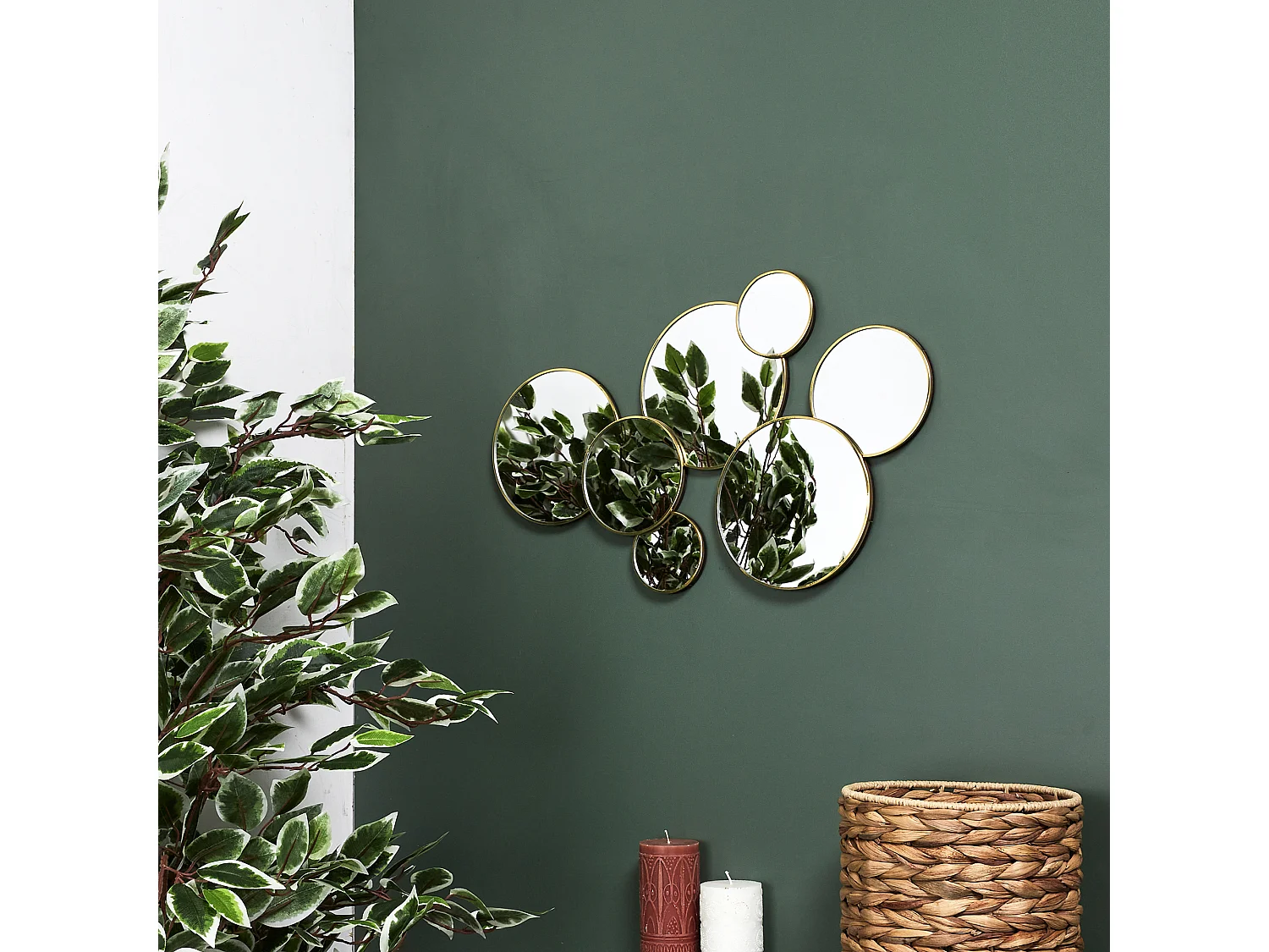 Decoration Miroir Rond Or