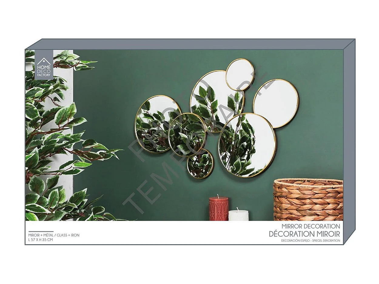 Decoration Miroir Rond Or