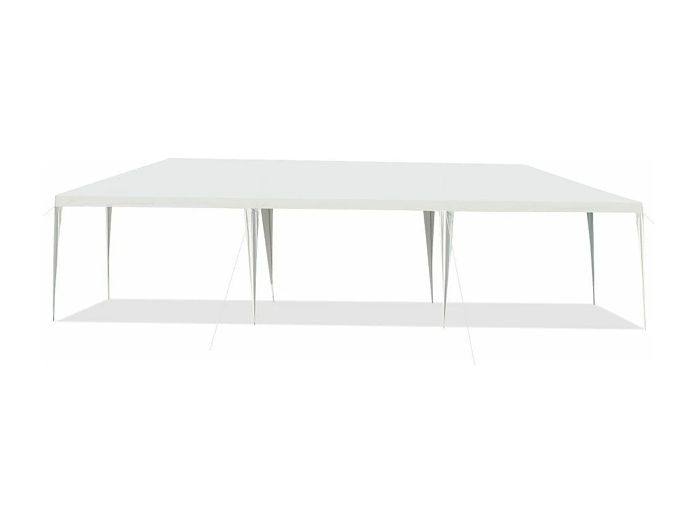 Tonnelle de Jardin 3 M x 9 M Étanche, Tente de Réception Pliante en Tube Métal 8 Cordes à Vent et 16 Piquets Boucle, pour Fêtes Commercial Mariage, Blanc