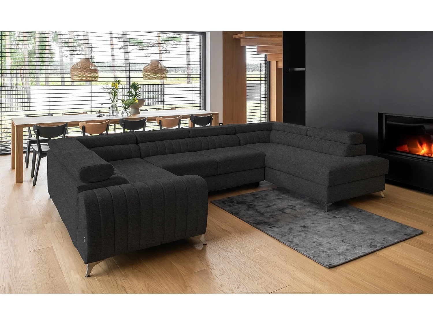 Divano d'angolo Appache UR/Tessuto/Beige