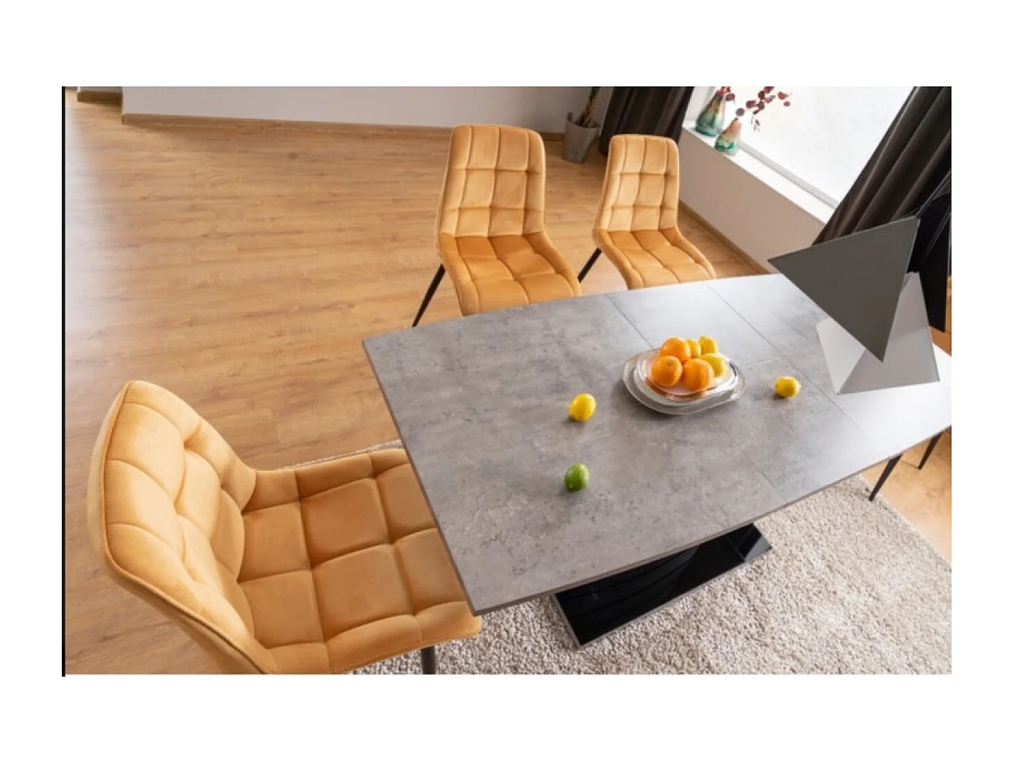 Sedia Rim/Tessuto-Velluto/Giallo