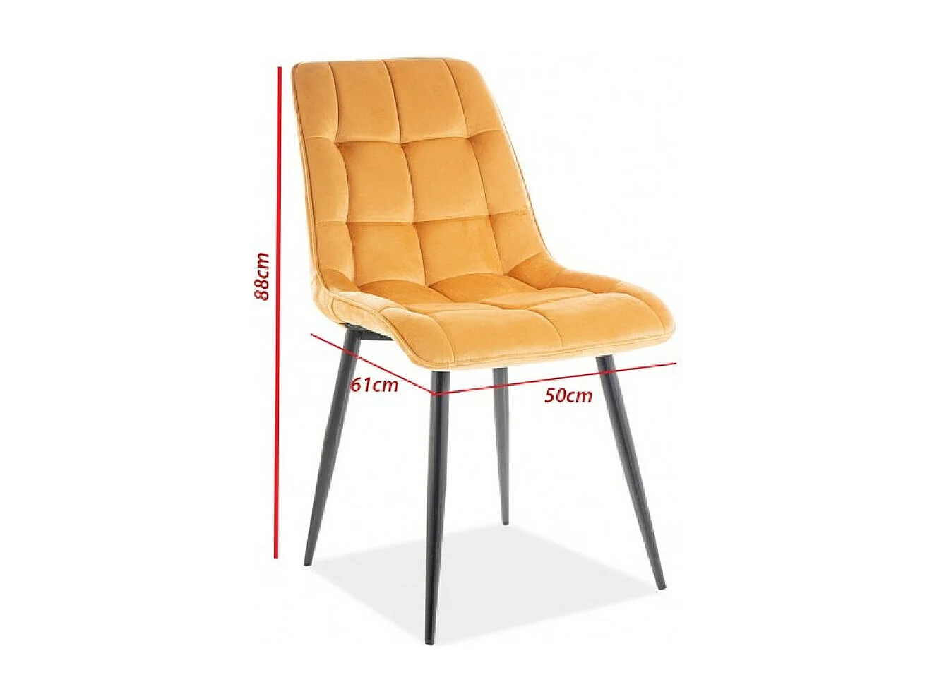 Sedia Rim/Tessuto-Velluto/Giallo