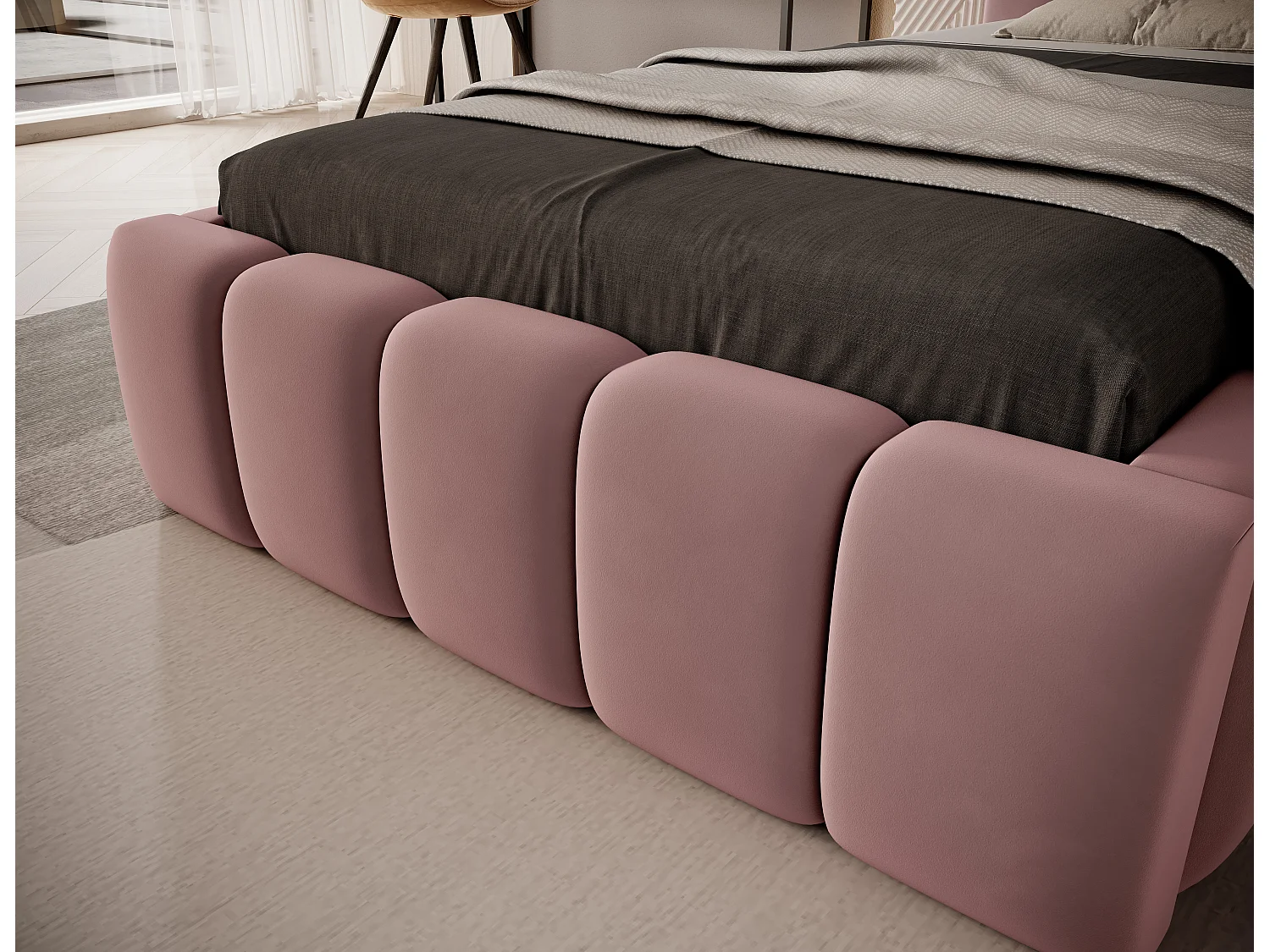 Bett Hero  XS (90x200)/Stoff/Pink