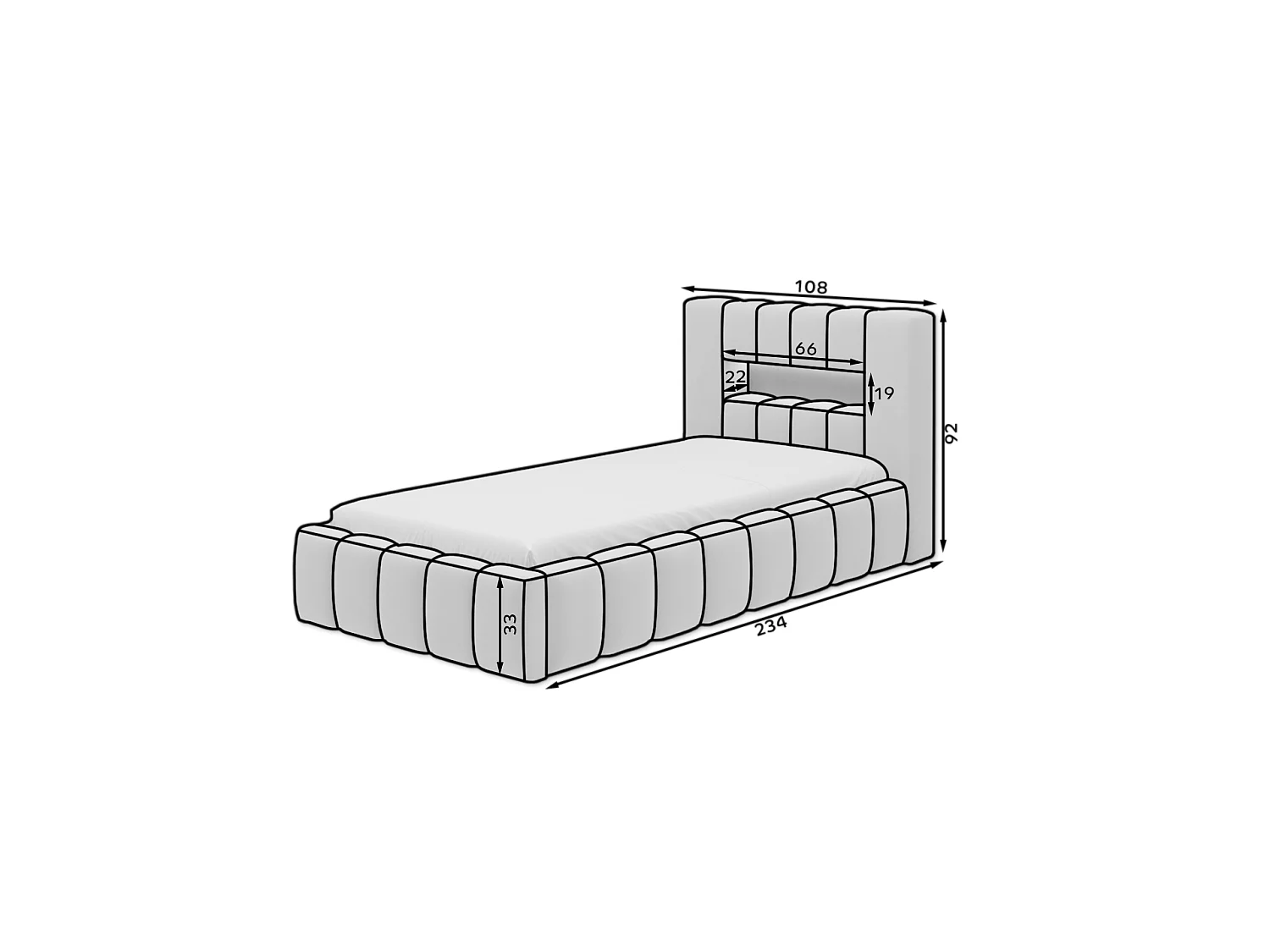 Letto Hero XS (90x200)/Tessuto/Rosa