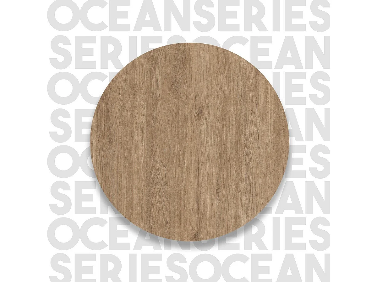 Buffet de rangement 2 portes et 1 abattant décor noyer - H90 cm