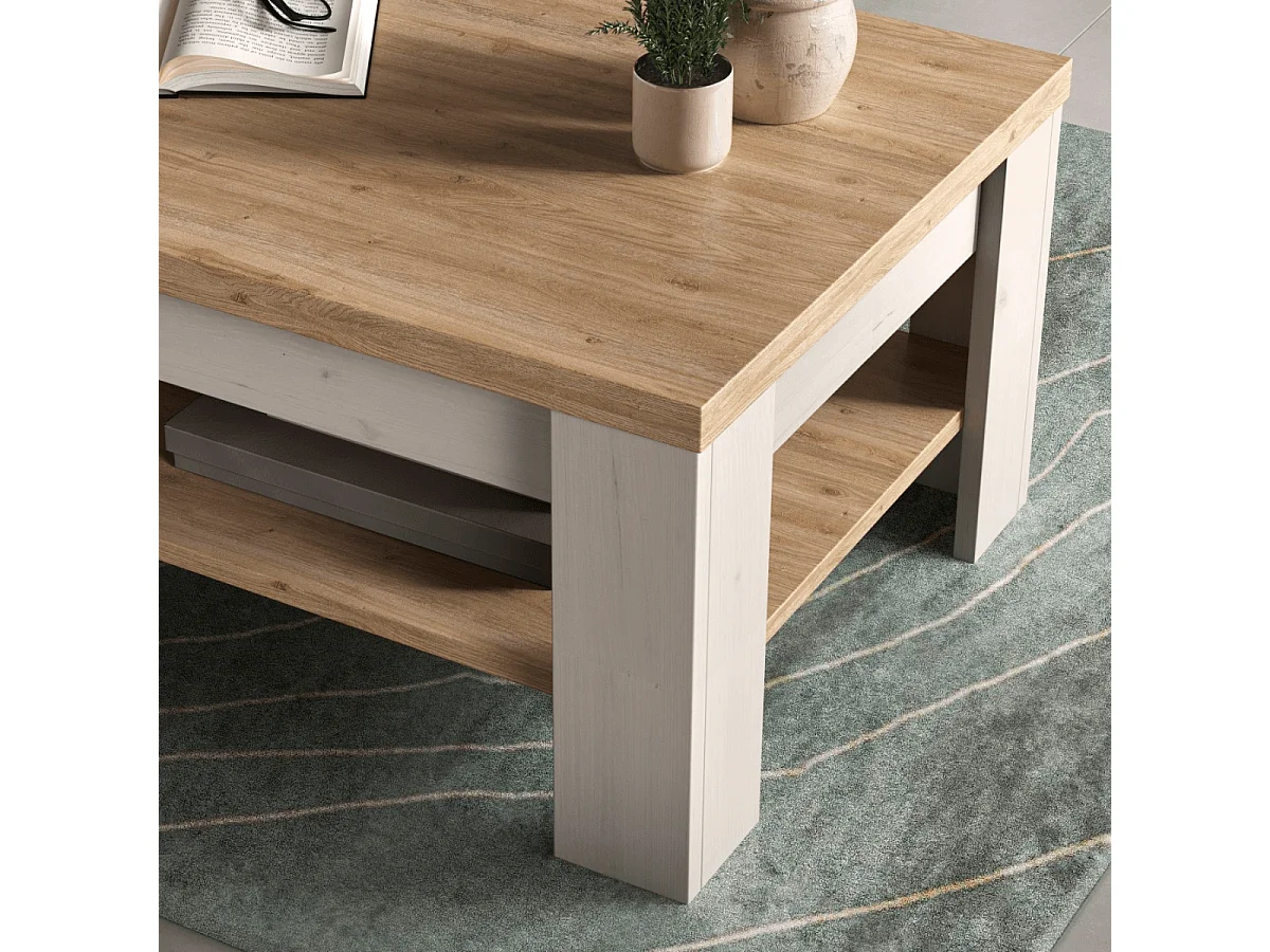 Tavolino con ripiano inferiore per riporre L110 cm - COUNTRY