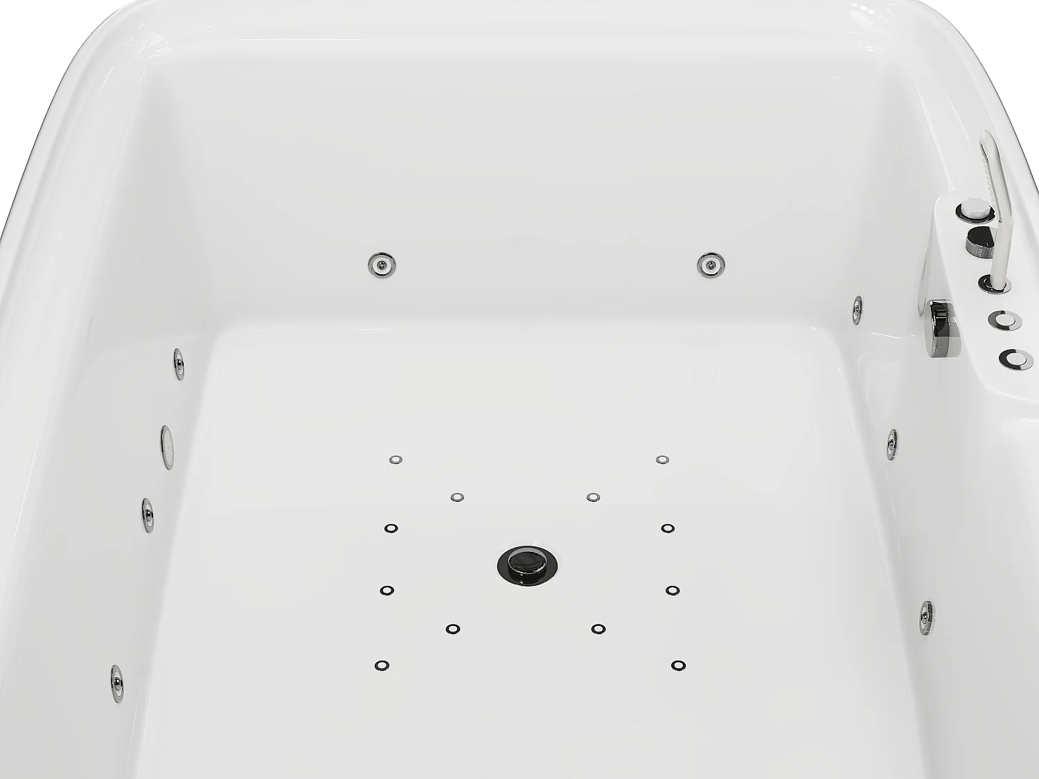 Bañera de hidromasaje blanca - 2 plazas - 390 L - 180 x 120 x 60 cm - VOLUTA