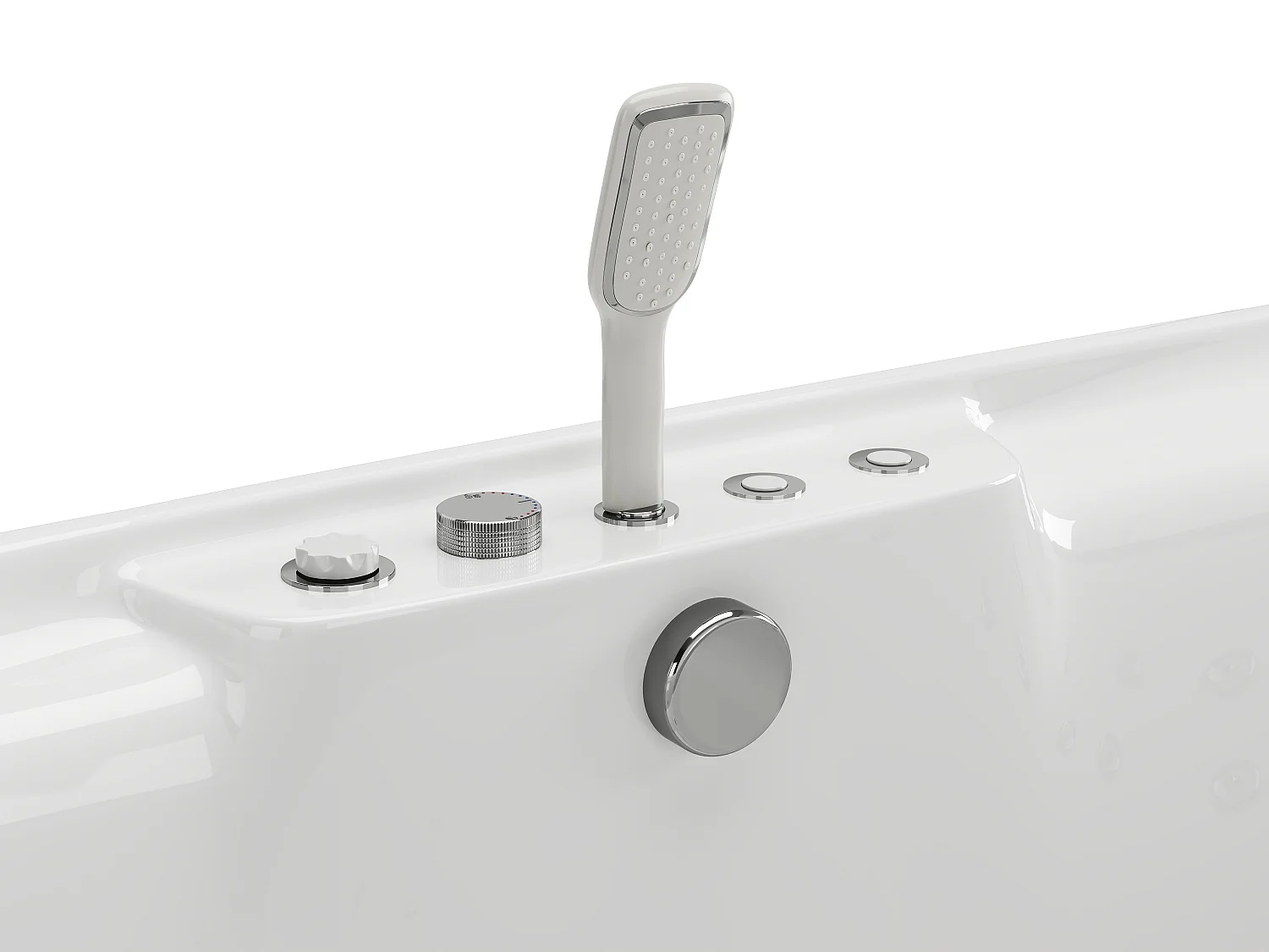 Bañera de hidromasaje blanca - 2 plazas - 390 L - 180 x 120 x 60 cm - VOLUTA