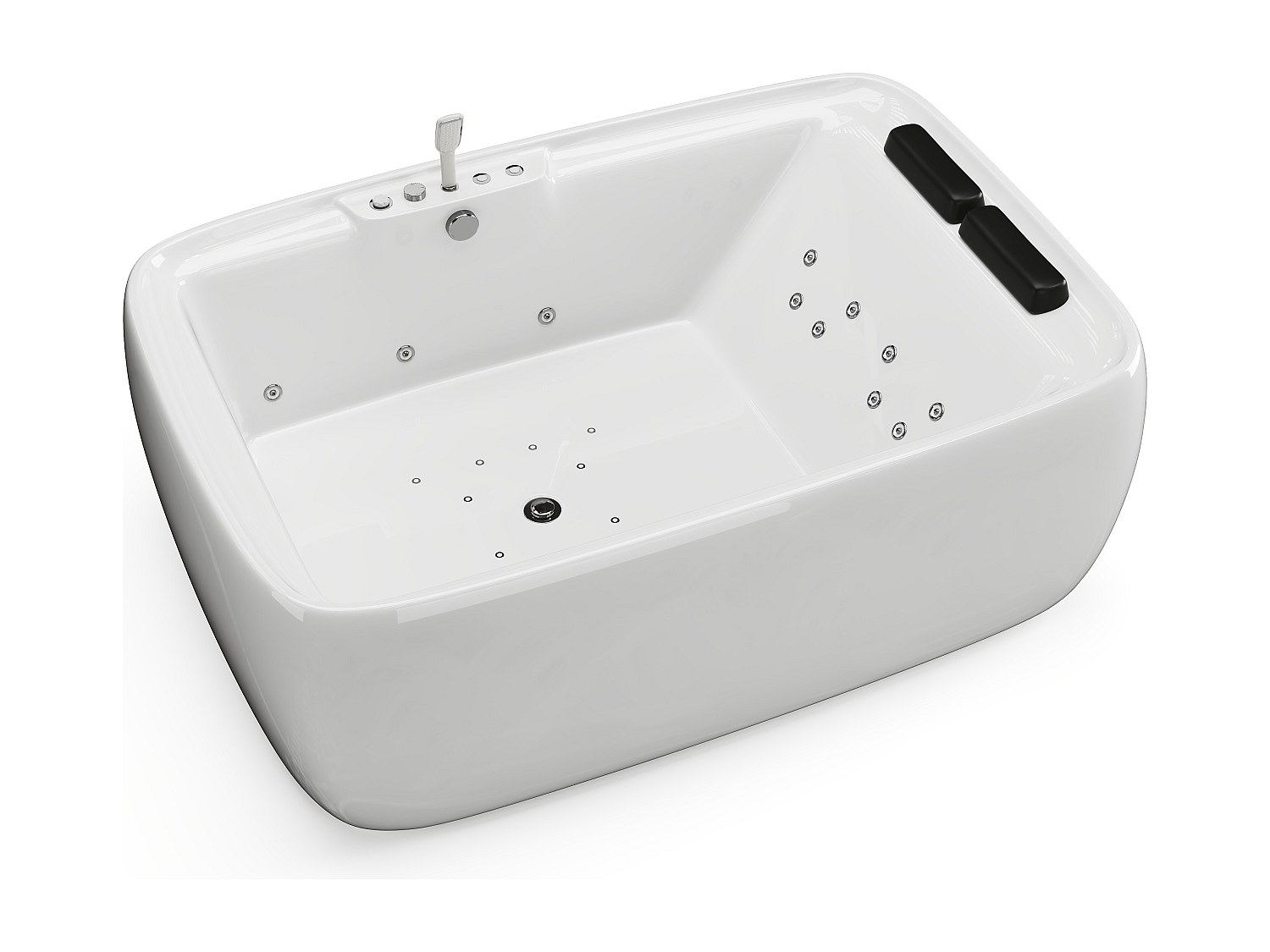 Whirlpool-Badewanne - 2 Personen - Weiß - 390 l - 180 x 120 x 60 cm - VOLUT günstig online kaufen