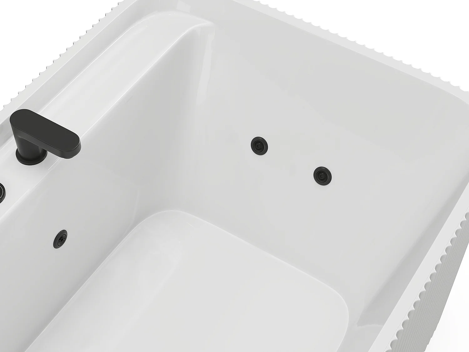 Bañera de hidromasaje rayada blanca - 265 L - 170 x 80 x 58 cm - SIZORA