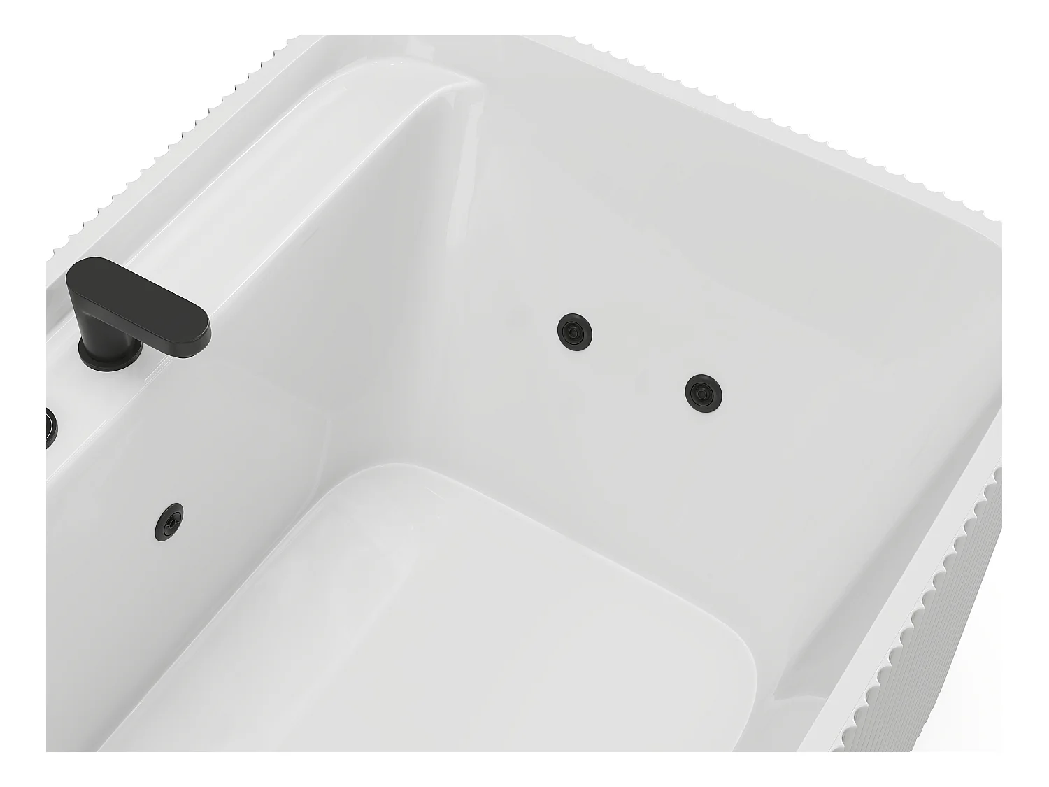 Baignoire balnéo striée blanche - 265 L - 170 x 80 x 58 cm - SIZORA
