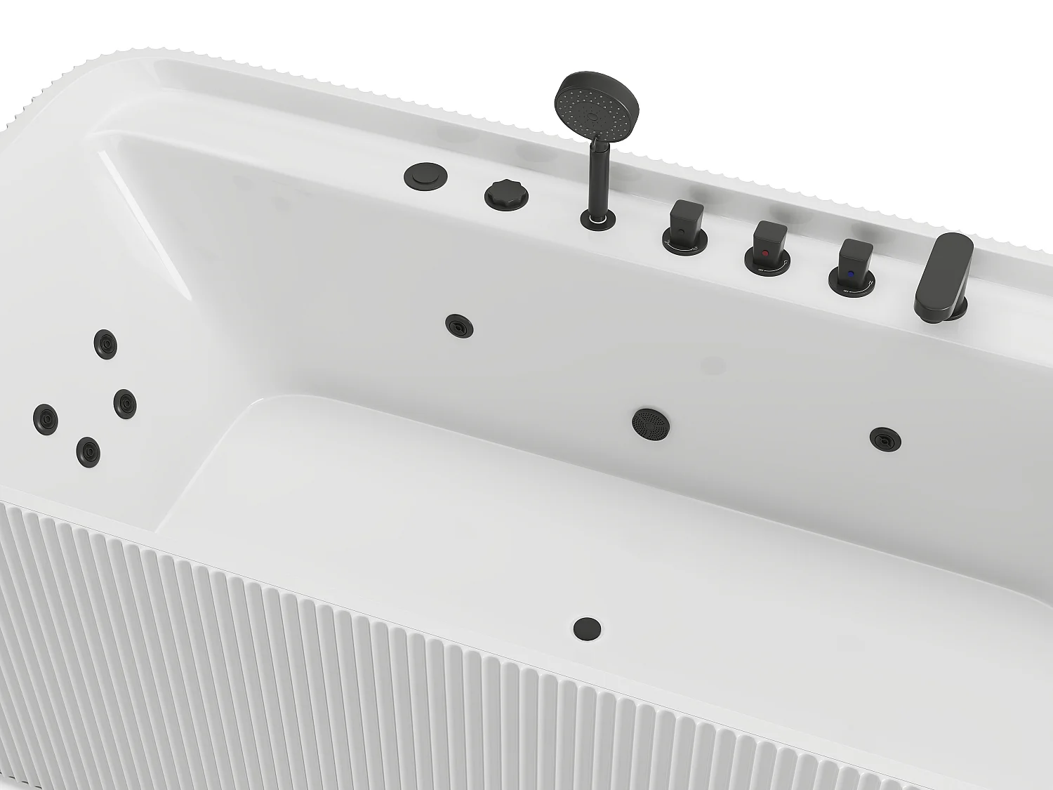 Vasca per balneoterapia scanalato 265 litri 170 x 80 x 58 cm Bianca - SIZORA