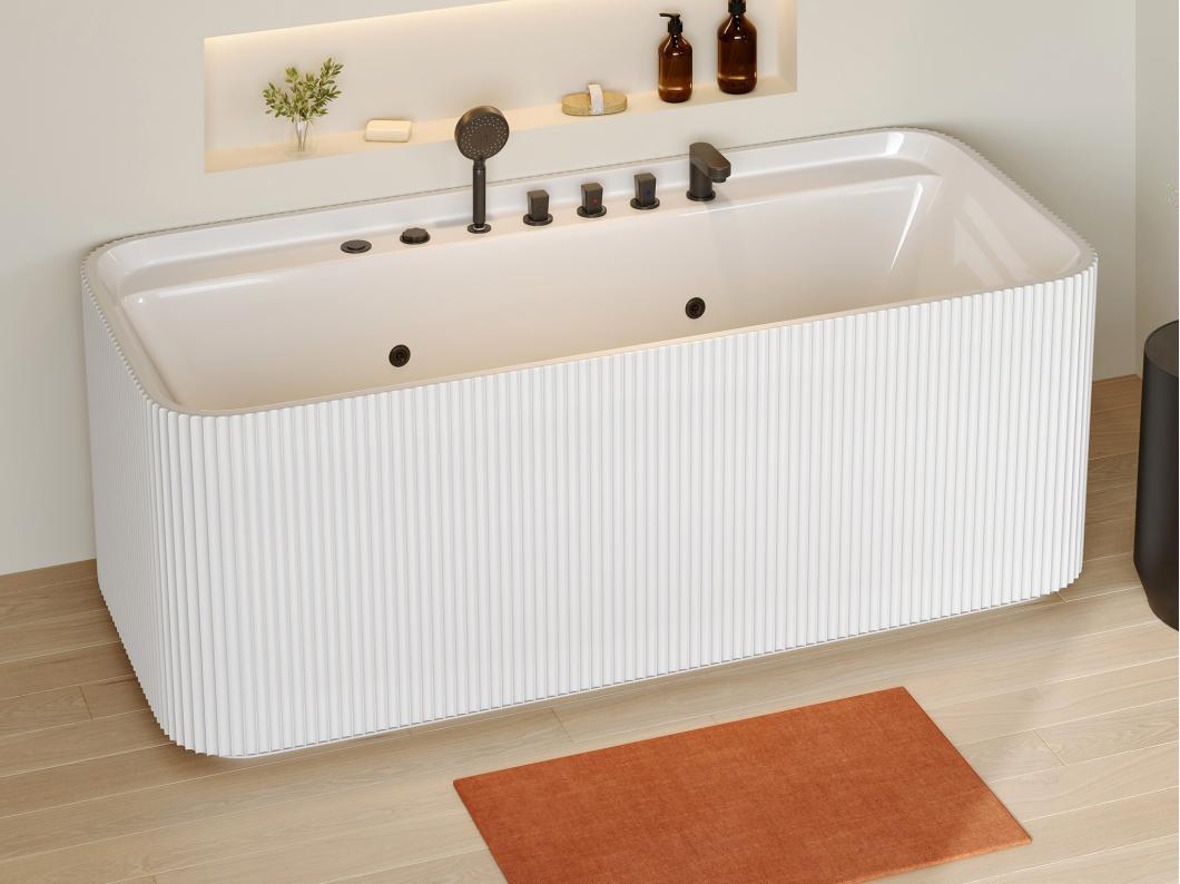 Geribbeld wit massagebad - 265 L - 170 x 80 x 58 cm - SIZORA