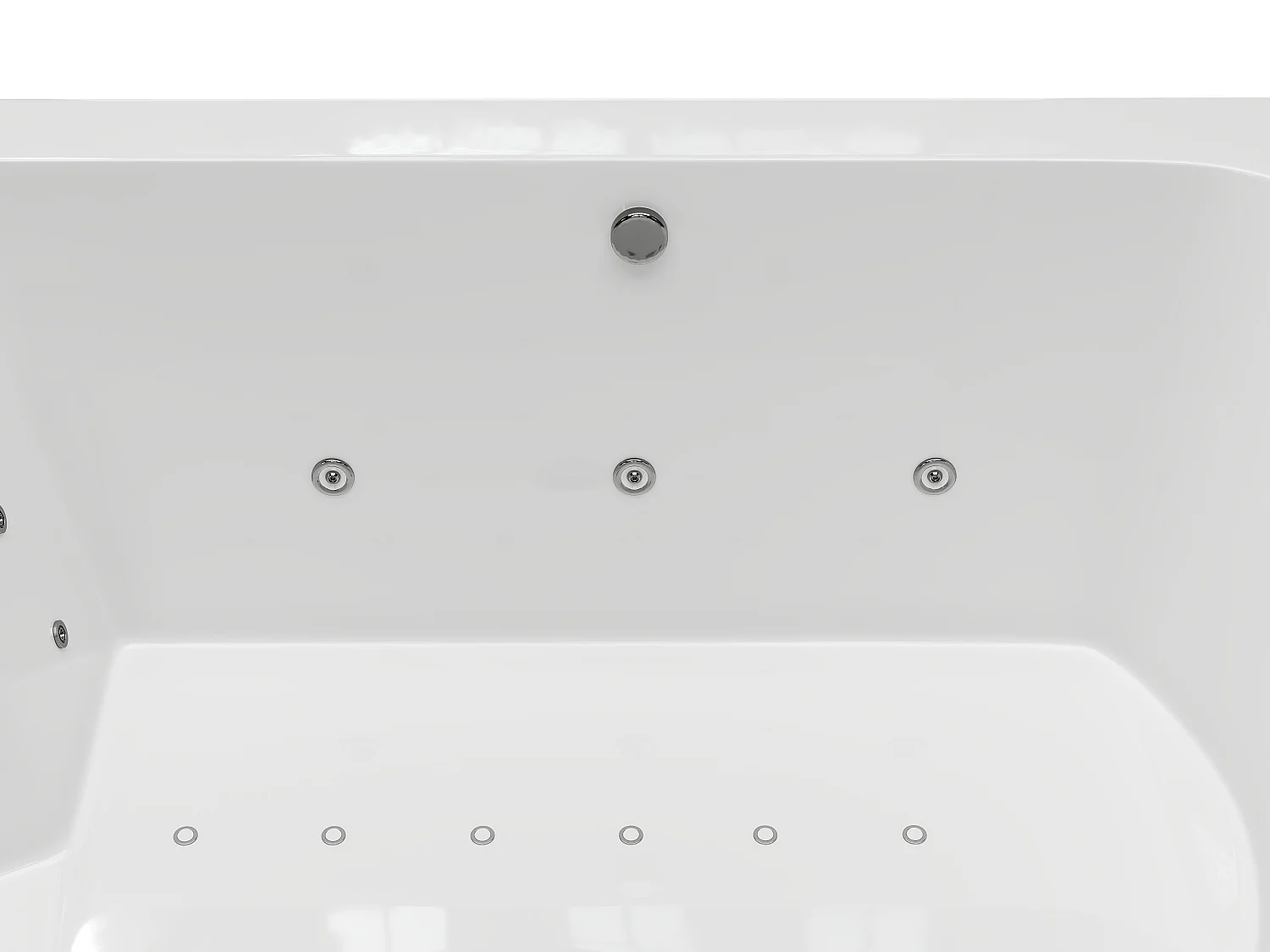 Baignoire balnéo blanche à leds - 2 places - 450 L - 185 x 120 x 65 cm - DEFORIA