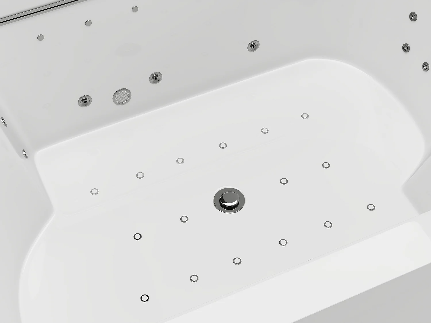 Baignoire balnéo blanche à leds - 2 places - 450 L - 185 x 120 x 65 cm - DEFORIA