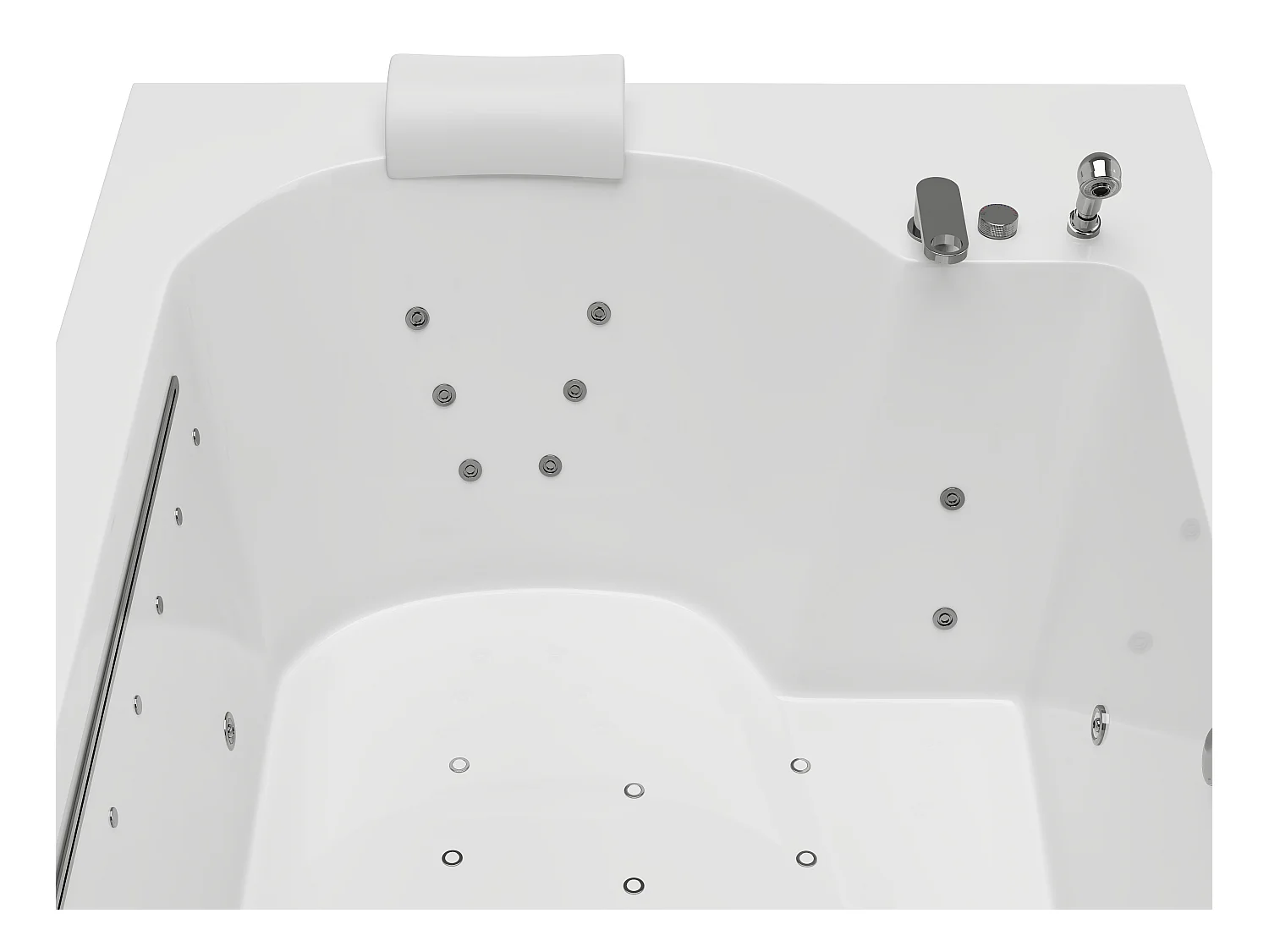 Baignoire balnéo blanche à leds - 2 places - 450 L - 185 x 120 x 65 cm - DEFORIA